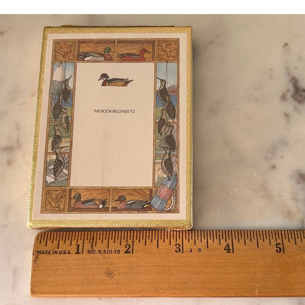 Vintage Antioch 30 Self-Stick Bookplates Waterfowl Jan Brett Design B256 1984